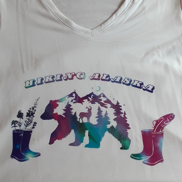Hiking Alaska infusible ink t shirt Hand made - Picture 2 of 2